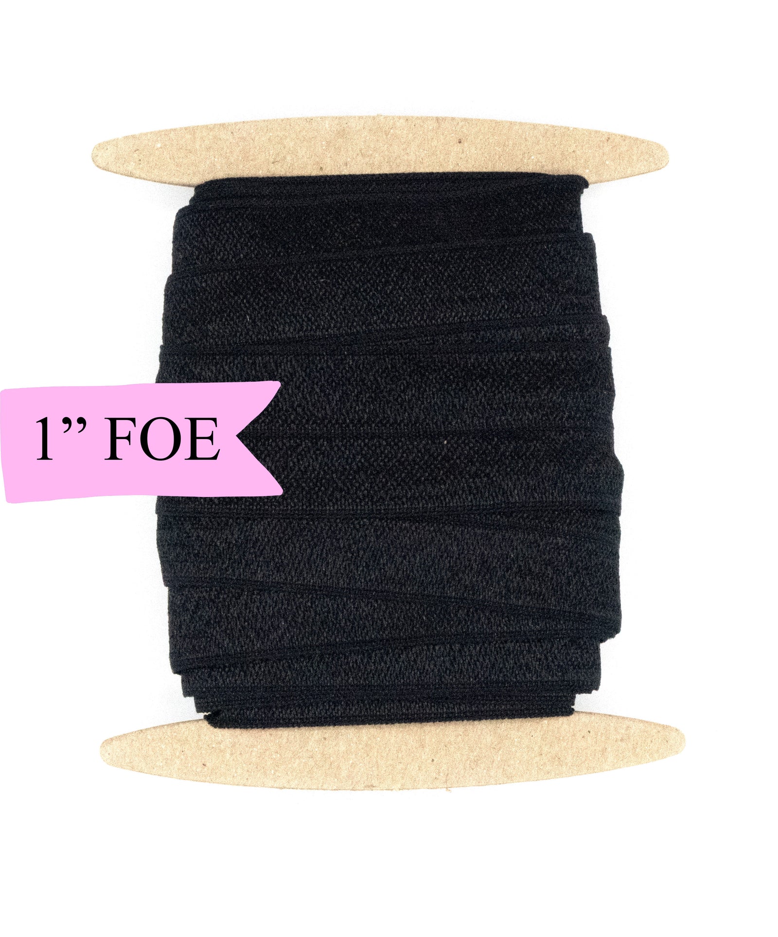 1" Fold Over Elastic Black Elastic