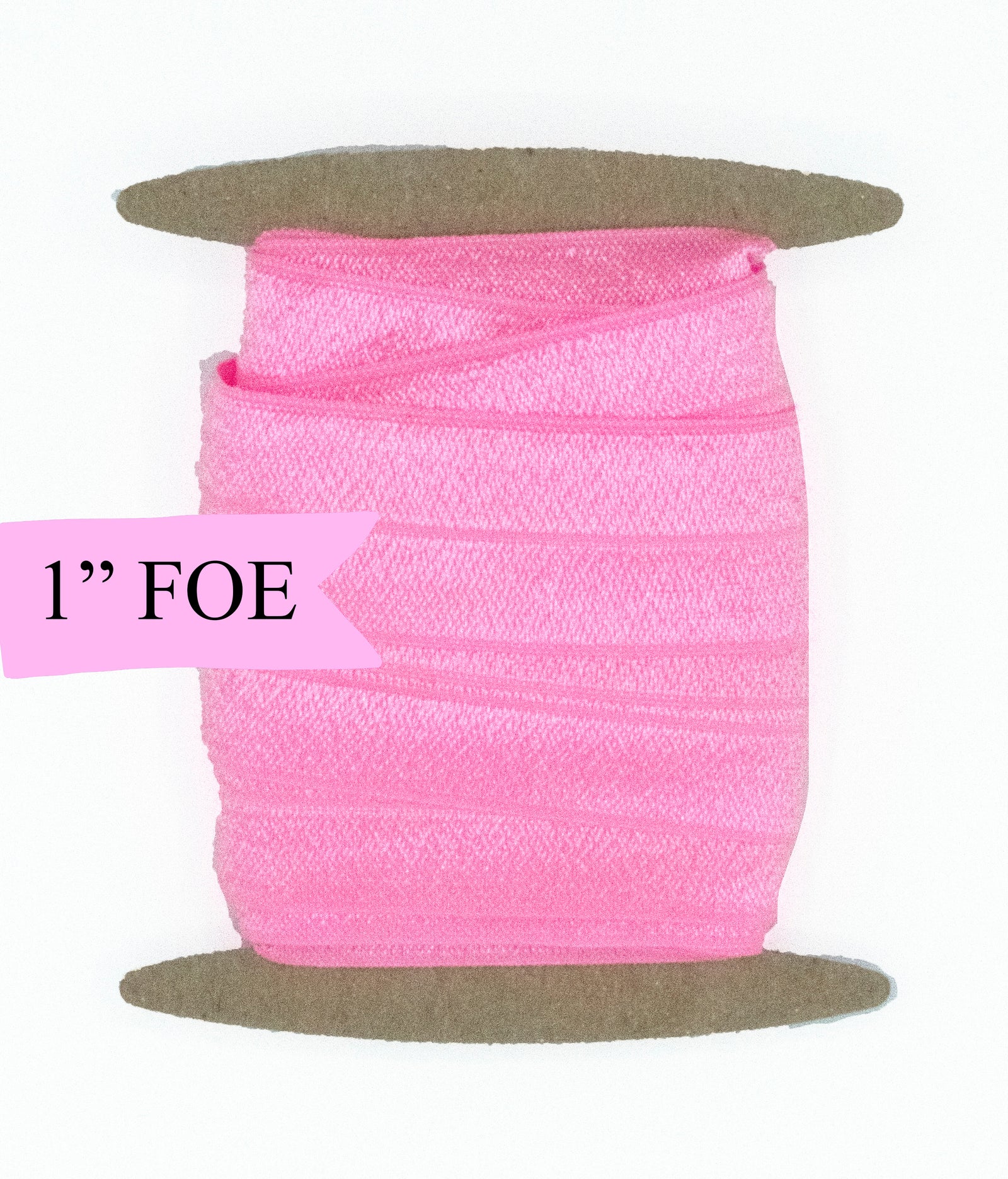 1" Fold Over Elastic Geranium Pink Elastic