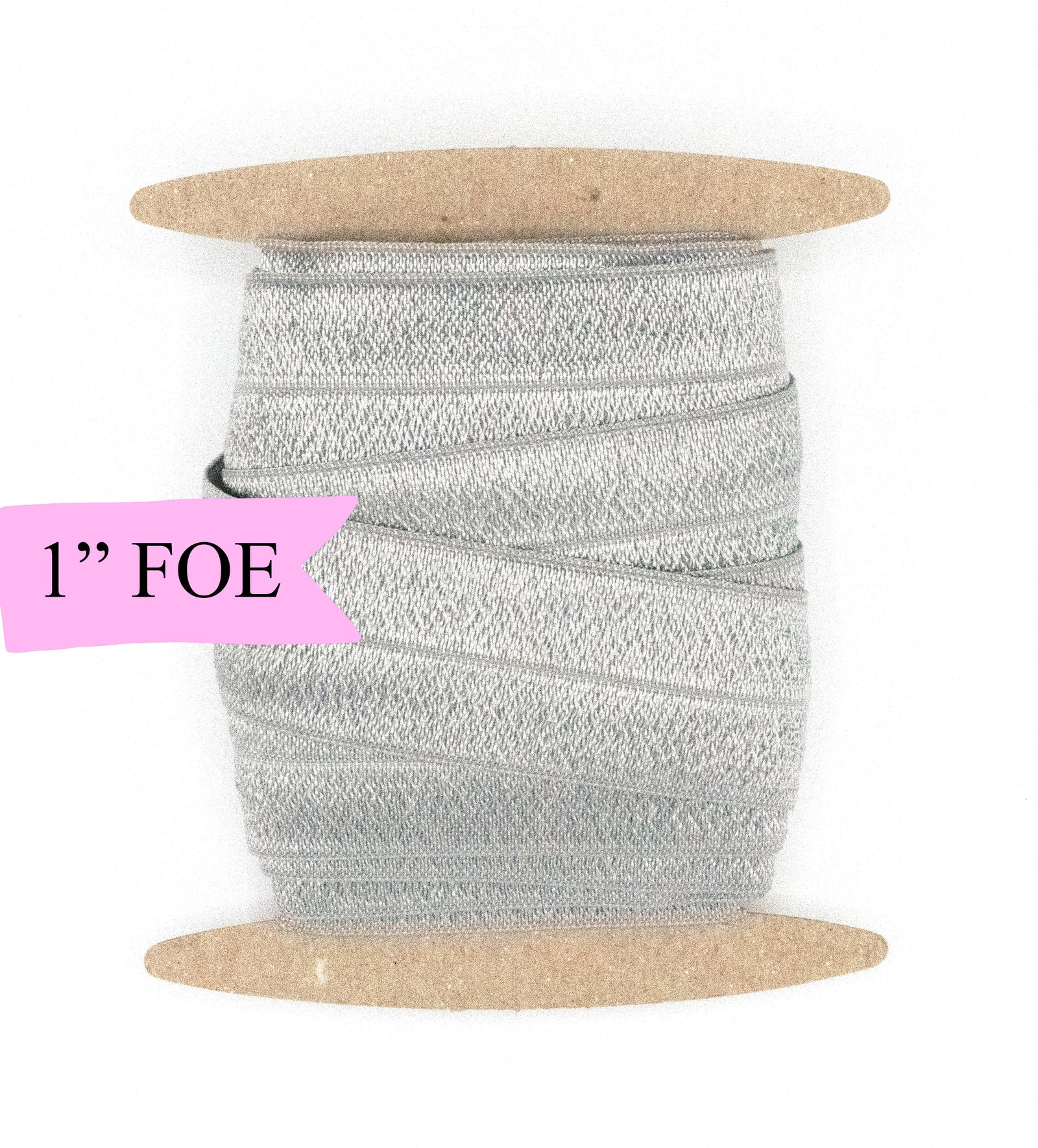 1" Fold Over Elastic Silver Elastic