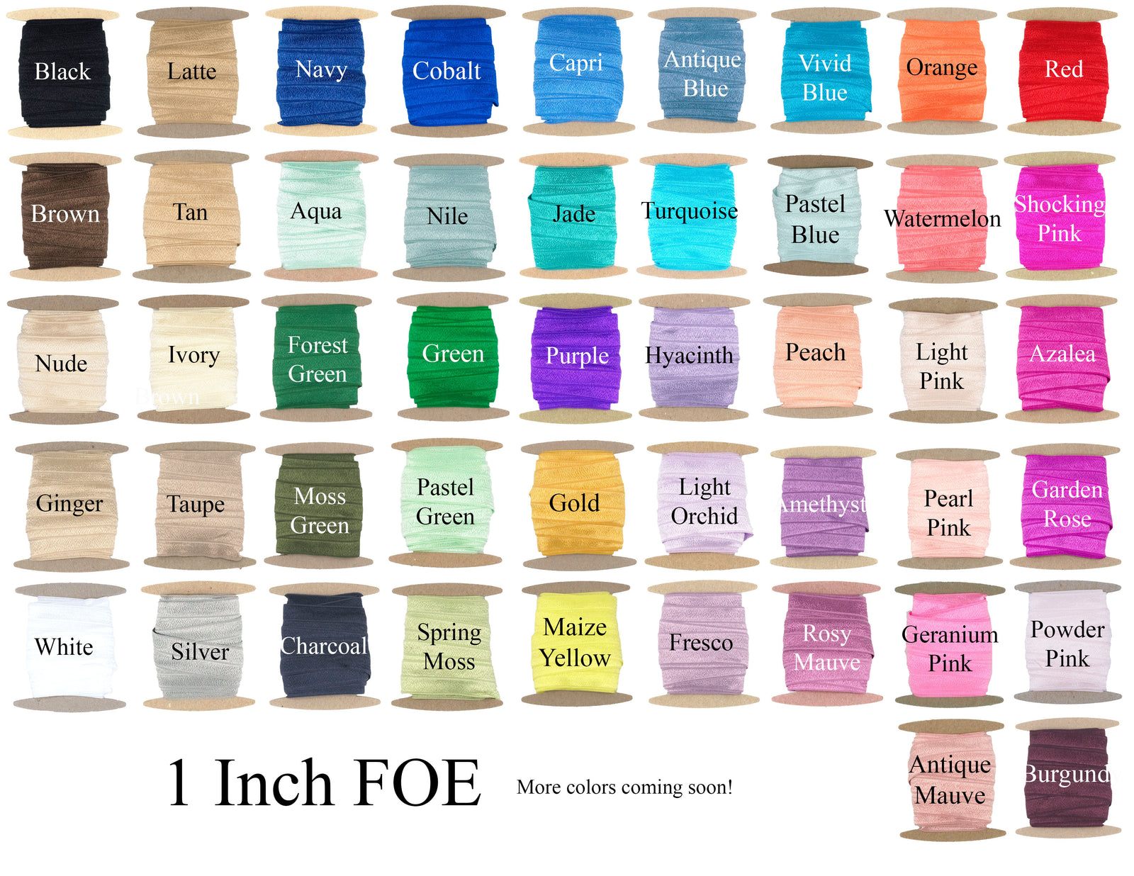 1" Fold Over Elastic Pastel Blue Elastic
