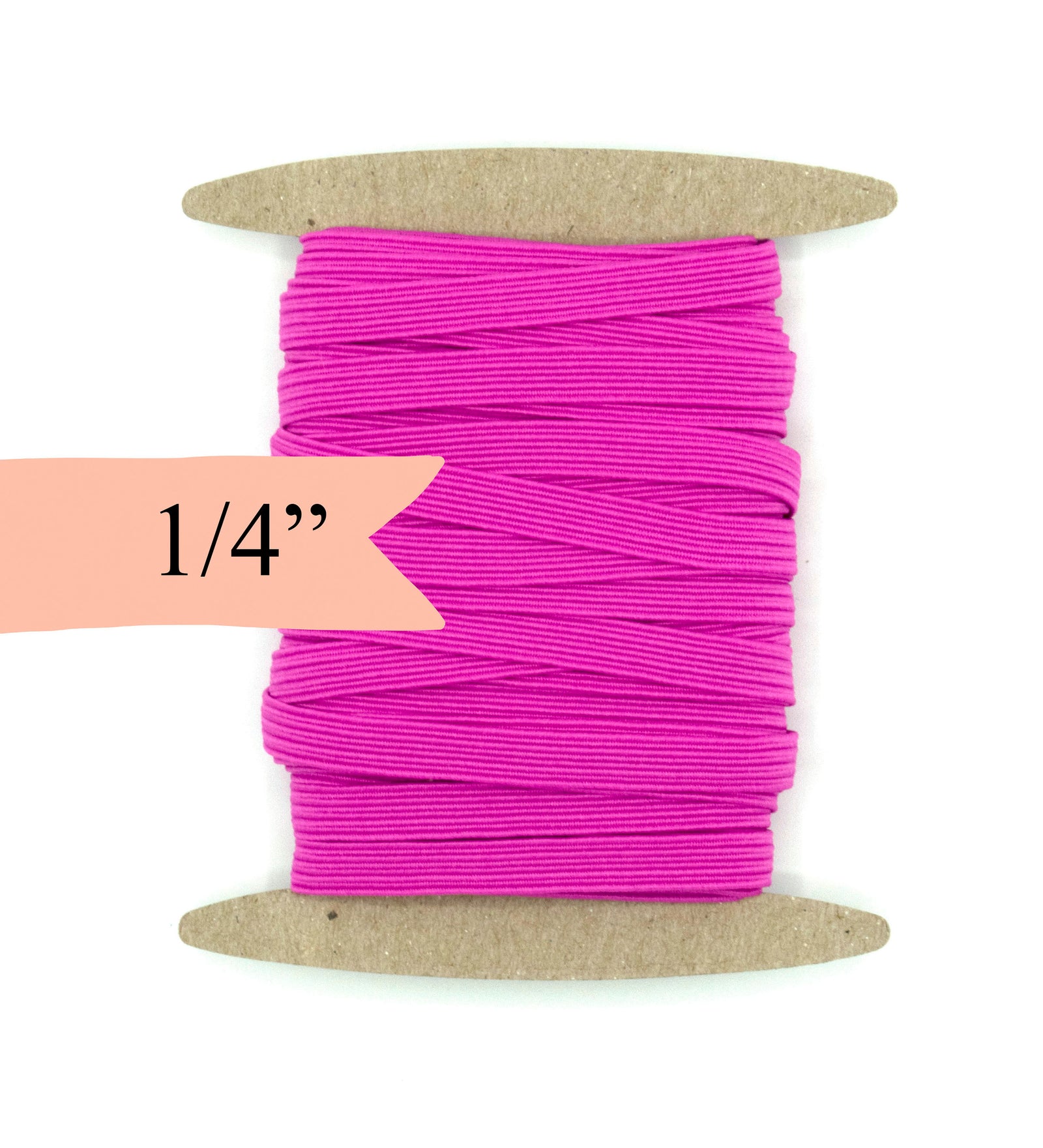 1/4 inch Elastic Garden Rose Pink Elastic