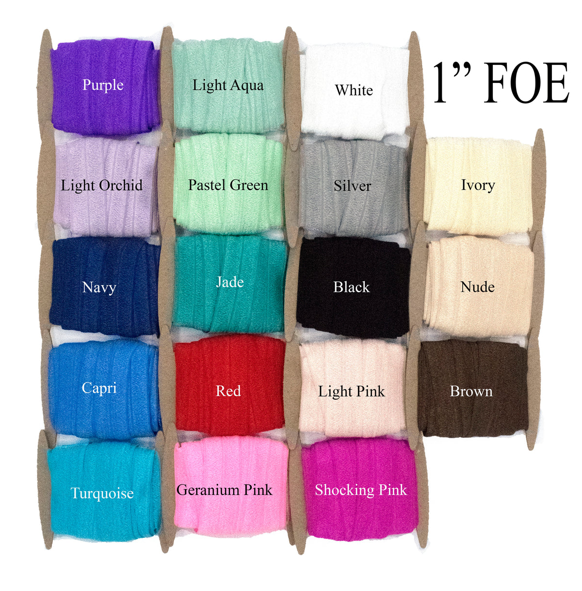 1&quot; Fold Over Elastic Ivory Elastic