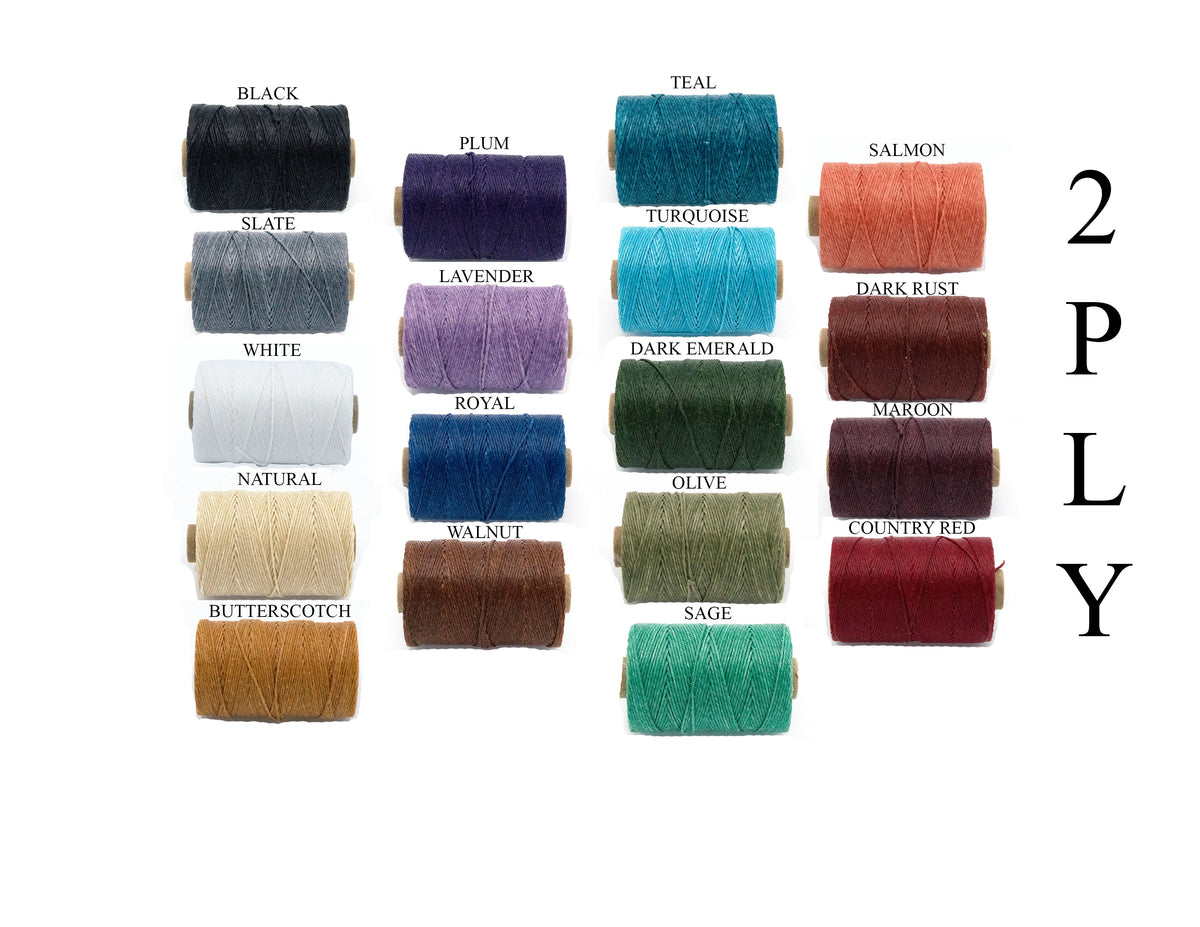 Waxed Irish Linen Thread 2 Ply