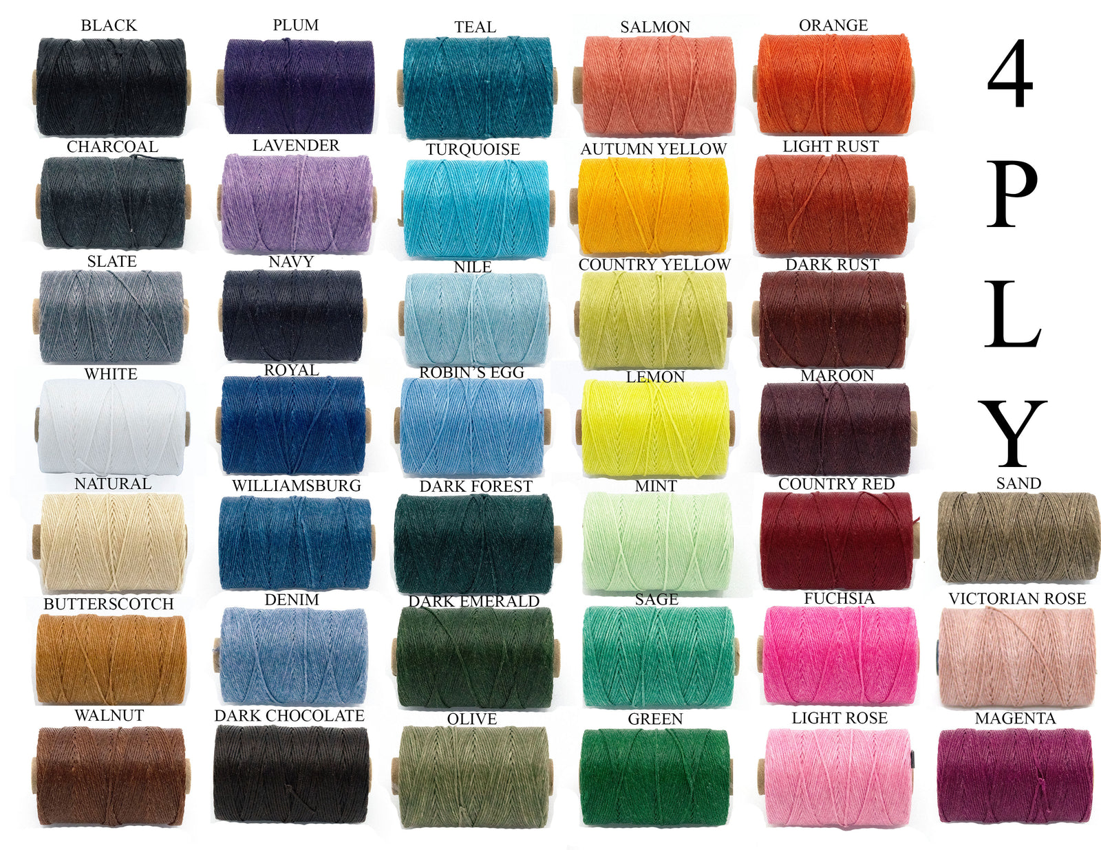 Waxed Irish Linen Thread 4 Ply