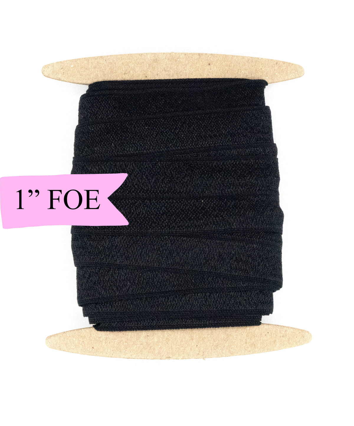 1&quot; Fold Over Elastic Black Elastic