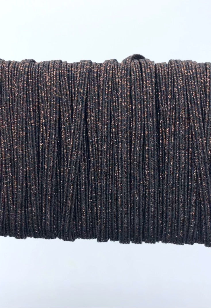 1/8 inch Elastic Metallic Brown Elastic