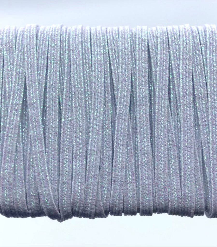1/8 inch Elastic Metallic Iridescent White Elastic