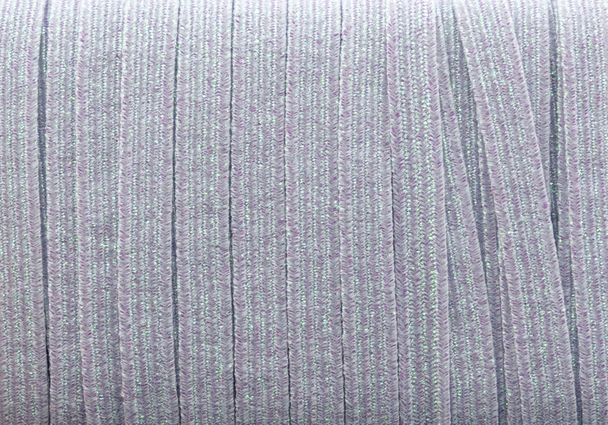 1/4 inch Elastic Metallic Iridescent White Elastic