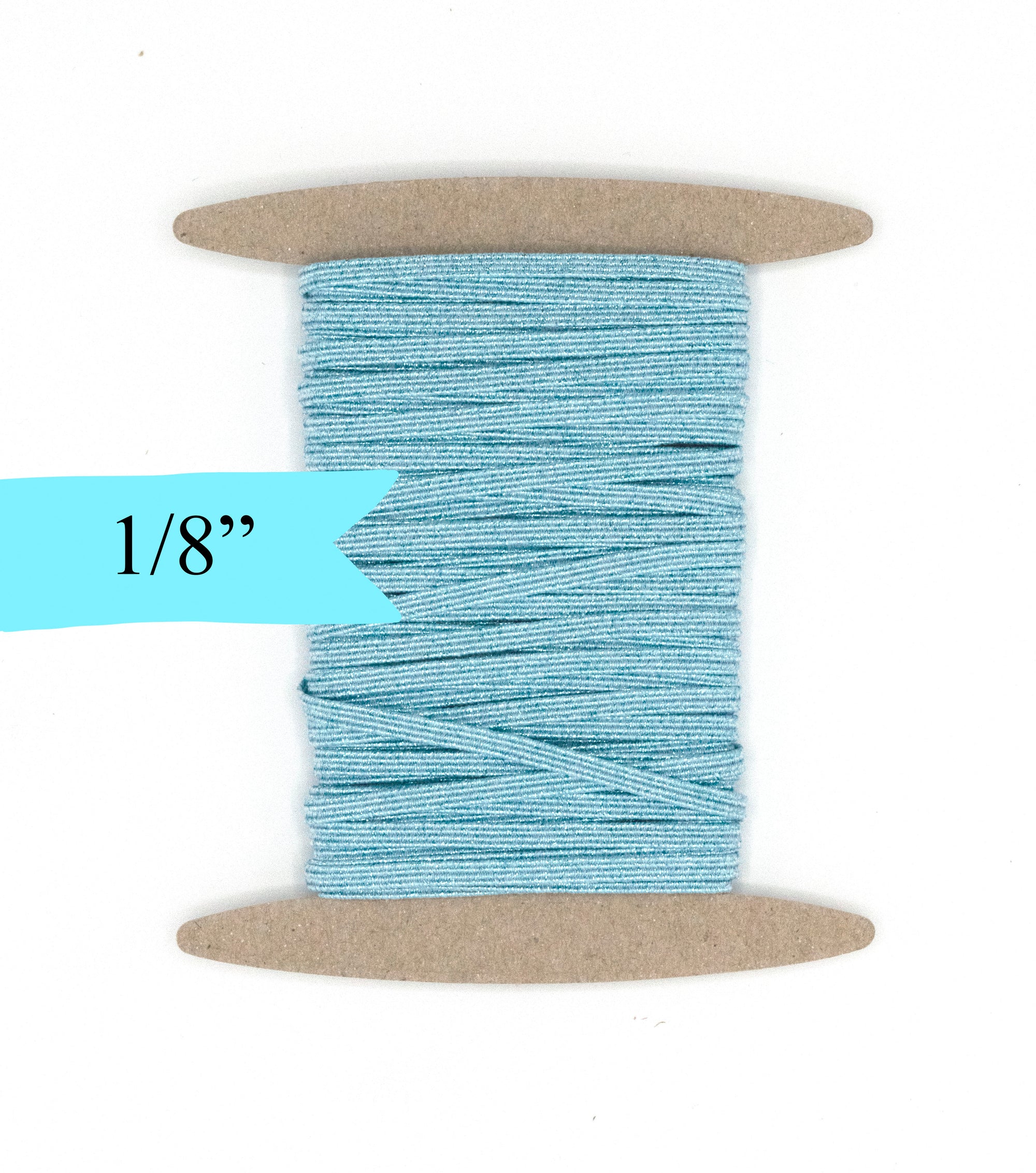 1/8 inch Elastic Metallic Baby Blue Elastic