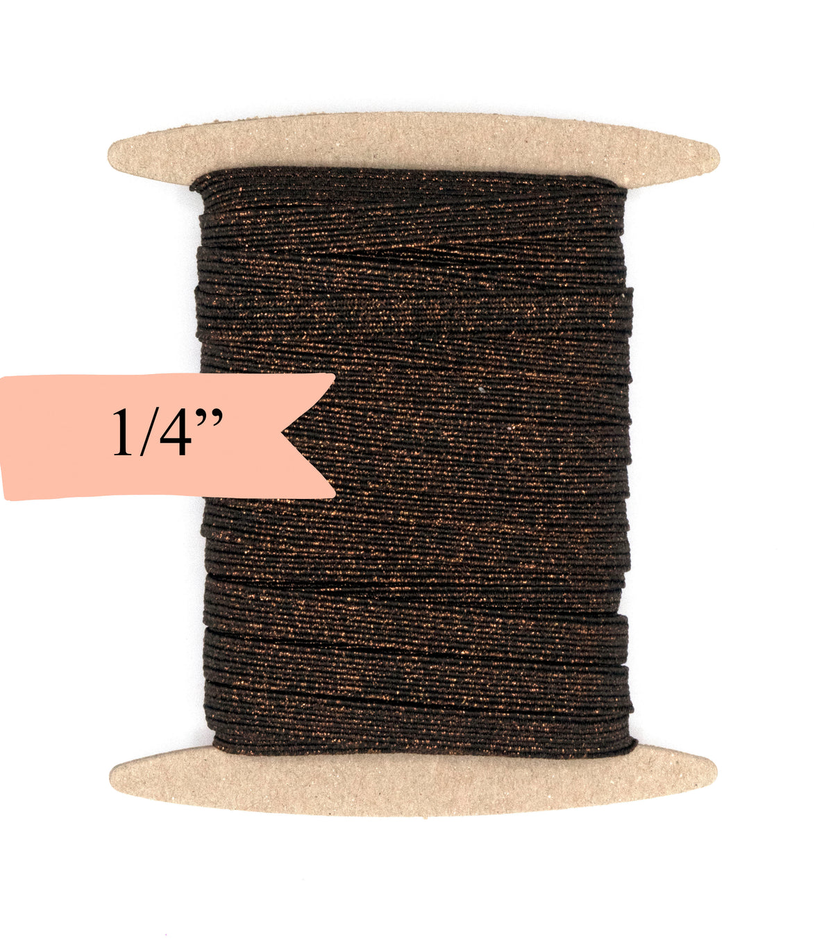 1/4 inch Elastic Metallic Brown Elastic