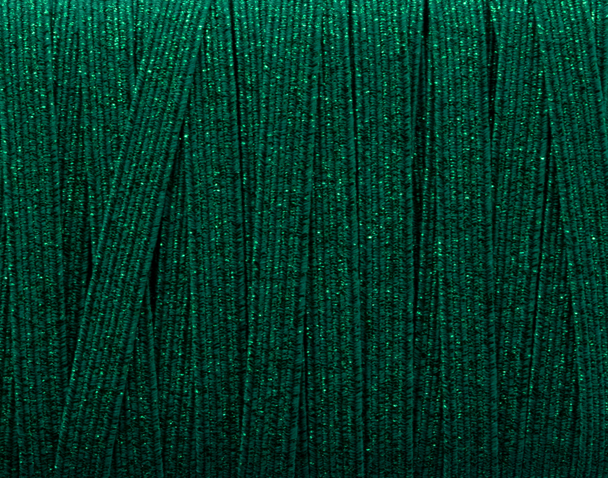1/4 inch Elastic Metallic Emerald Green Elastic