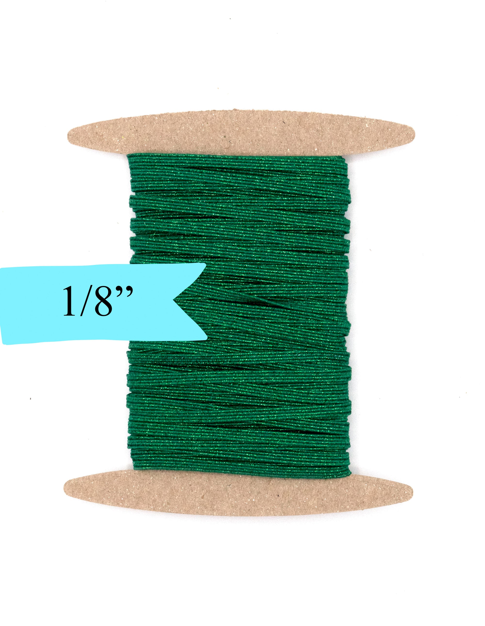 1/8 inch Elastic Metallic Emerald Elastic