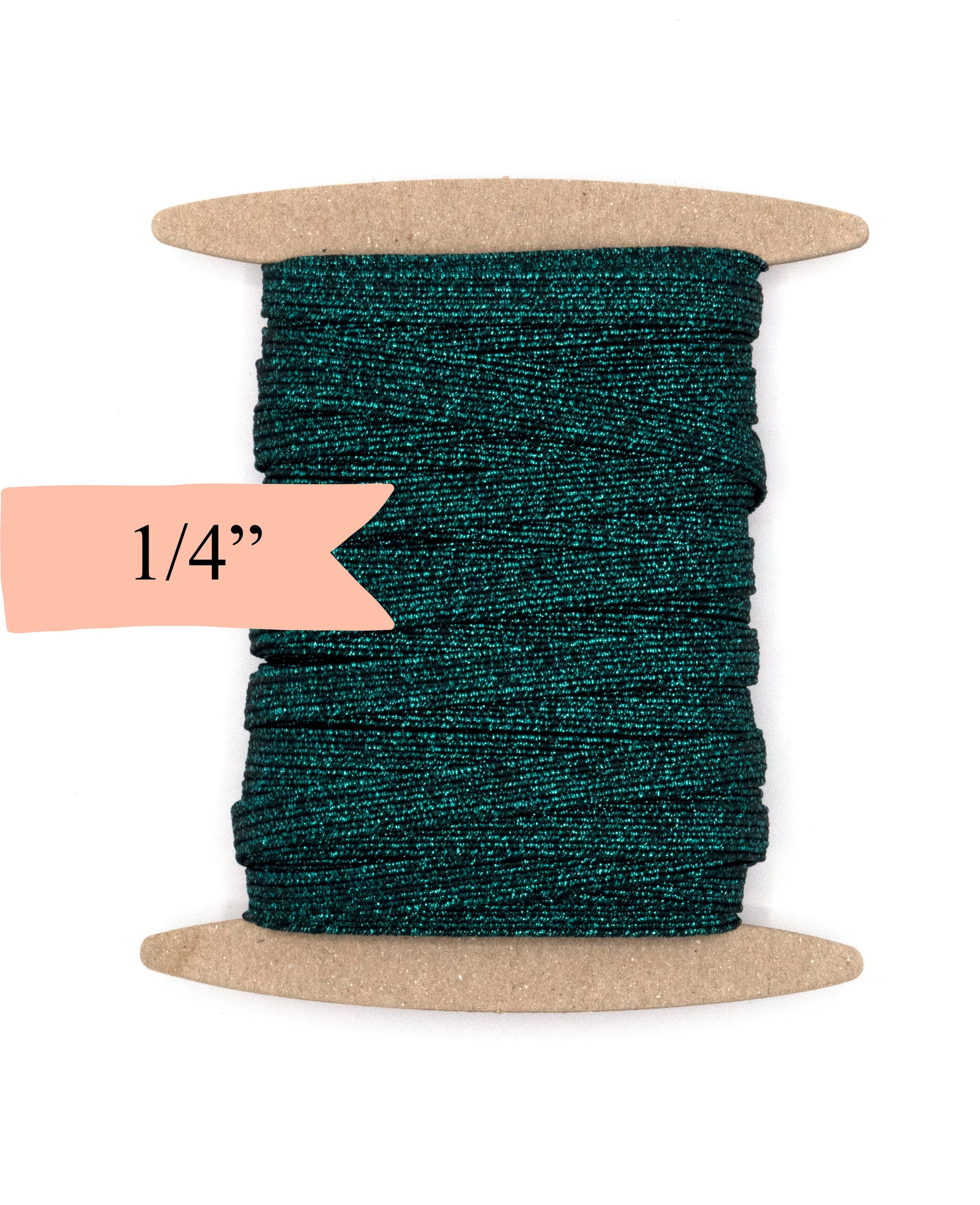 1/4 inch Elastic Metallic Forest Green Elastic