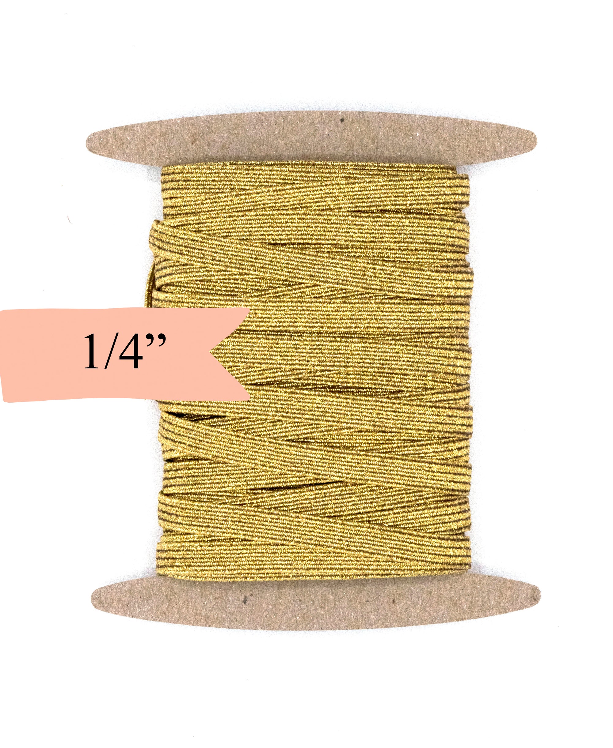 1/4 inch Elastic Metallic Gold Elastic