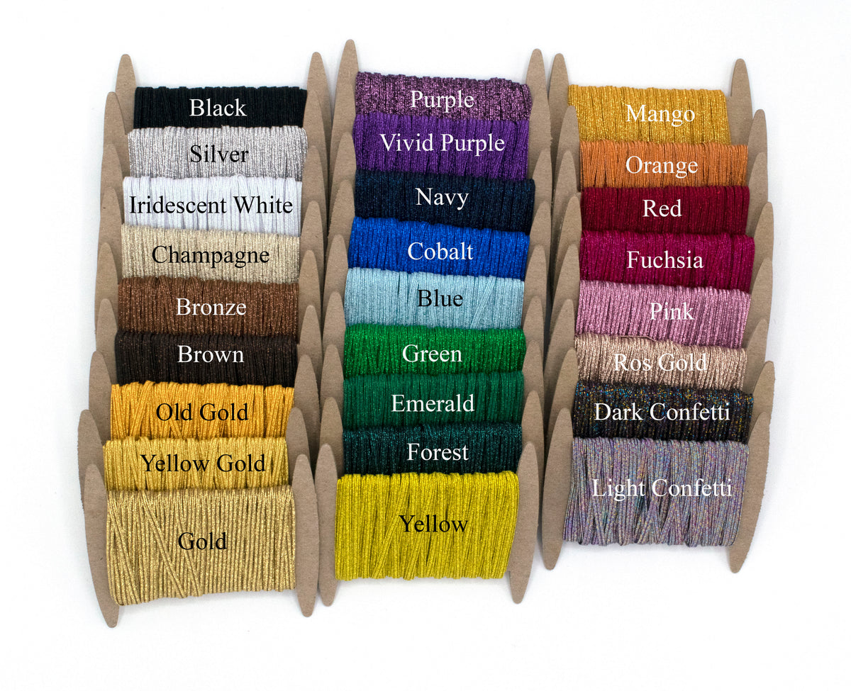 1/8 inch Elastic Metallic Yellow Elastic