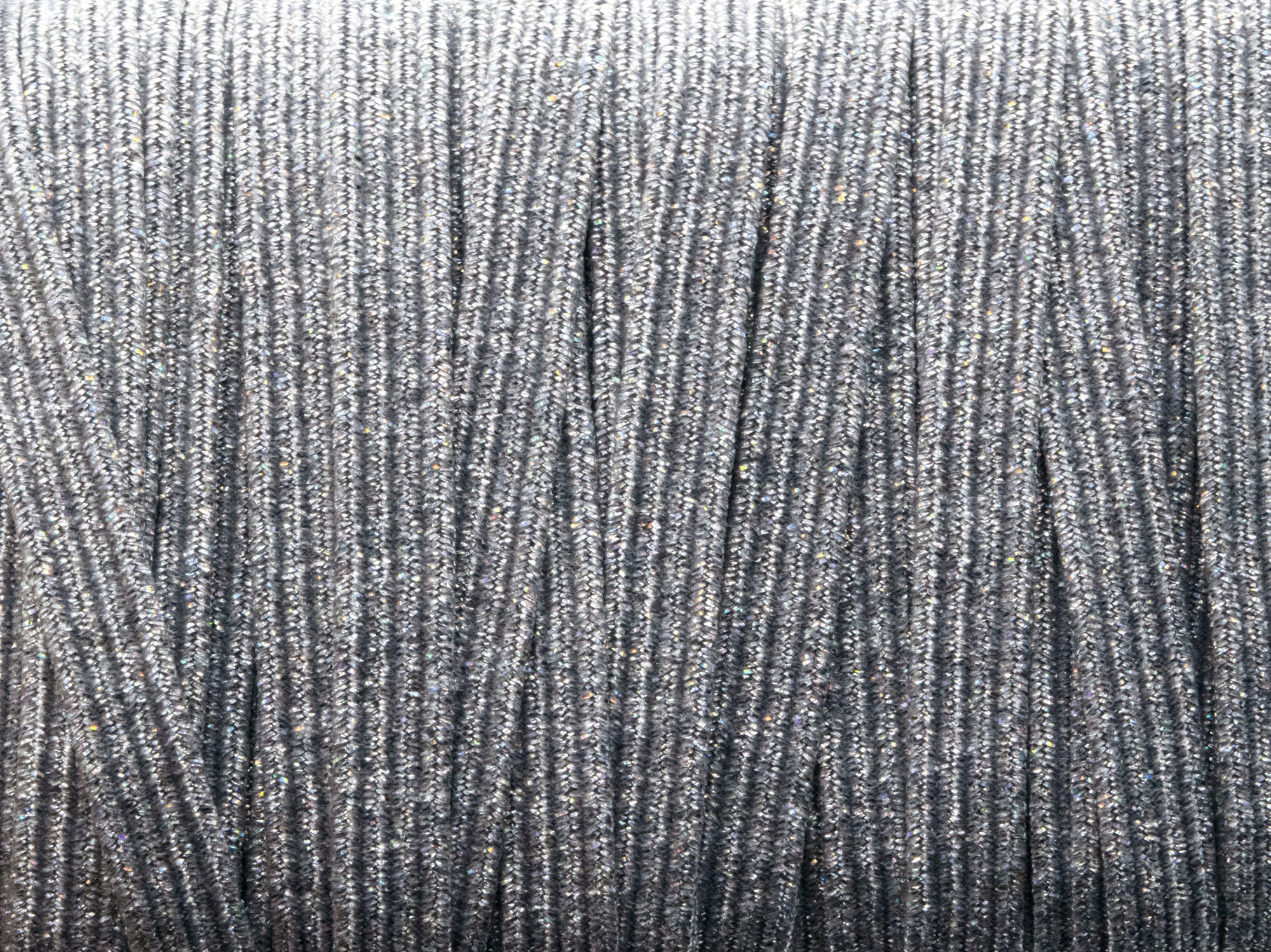 1/4 inch Elastic Metallic Silver Holograph Elastic