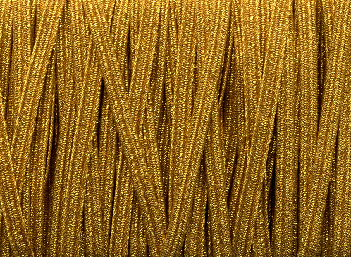 1/8 inch Elastic Metallic Old Gold Elastic