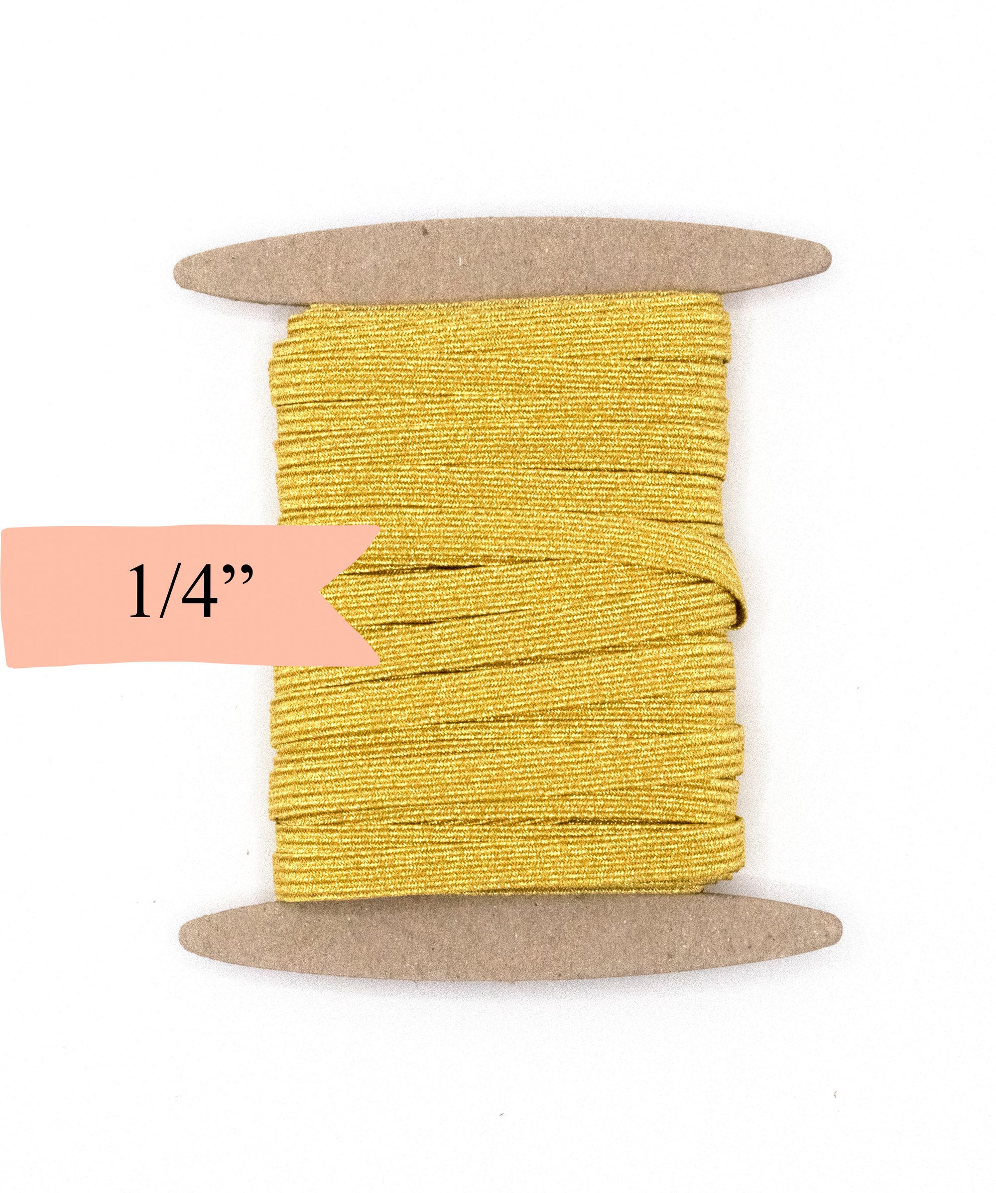 1/4 inch Elastic Metallic Yellow Gold Elastic