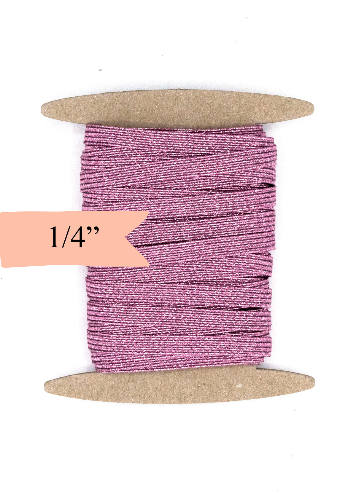 1/4 inch Elastic Metallic Pink Elastic