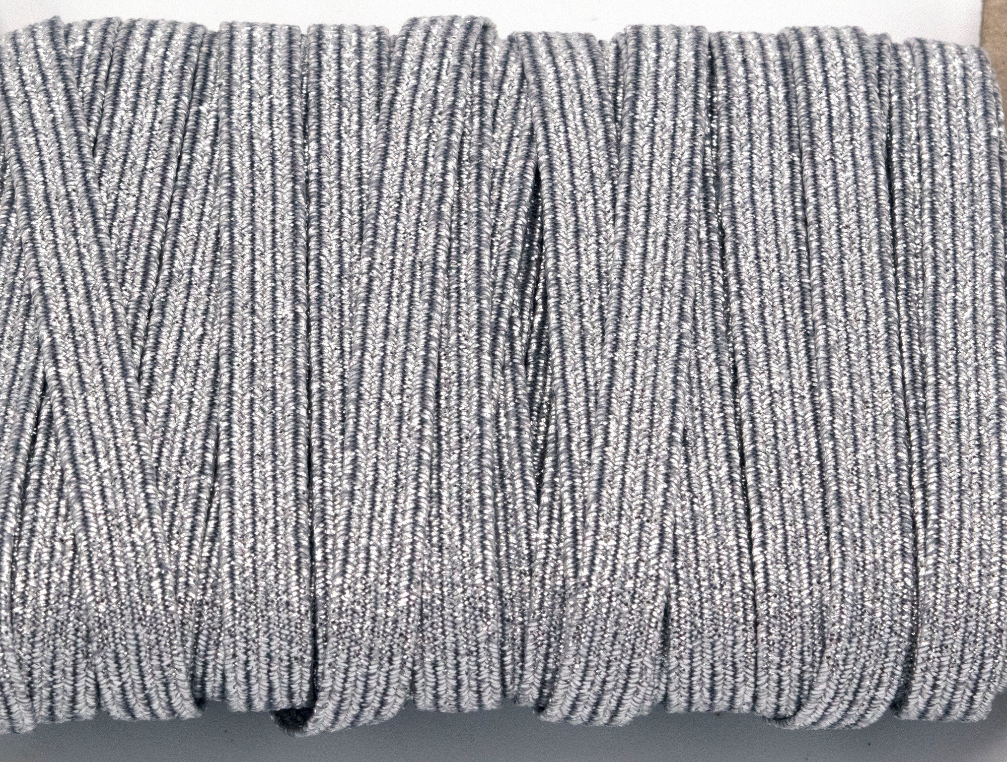 1/4 inch Elastic Metallic Silver Elastic