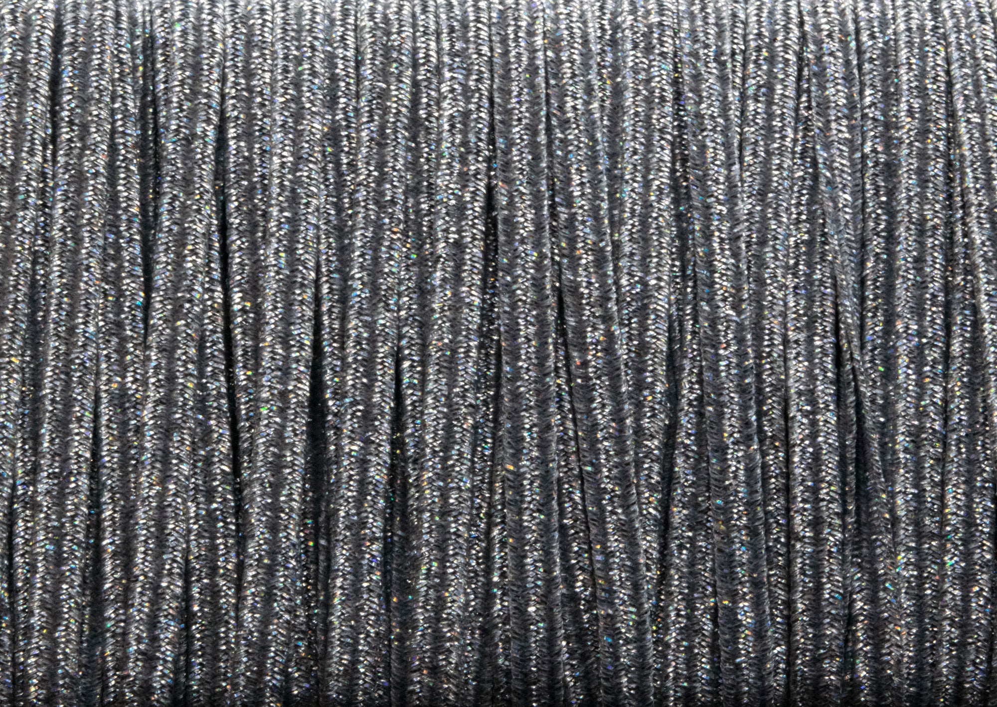 1/8 inch Elastic Metallic Silver Holograph Elastic