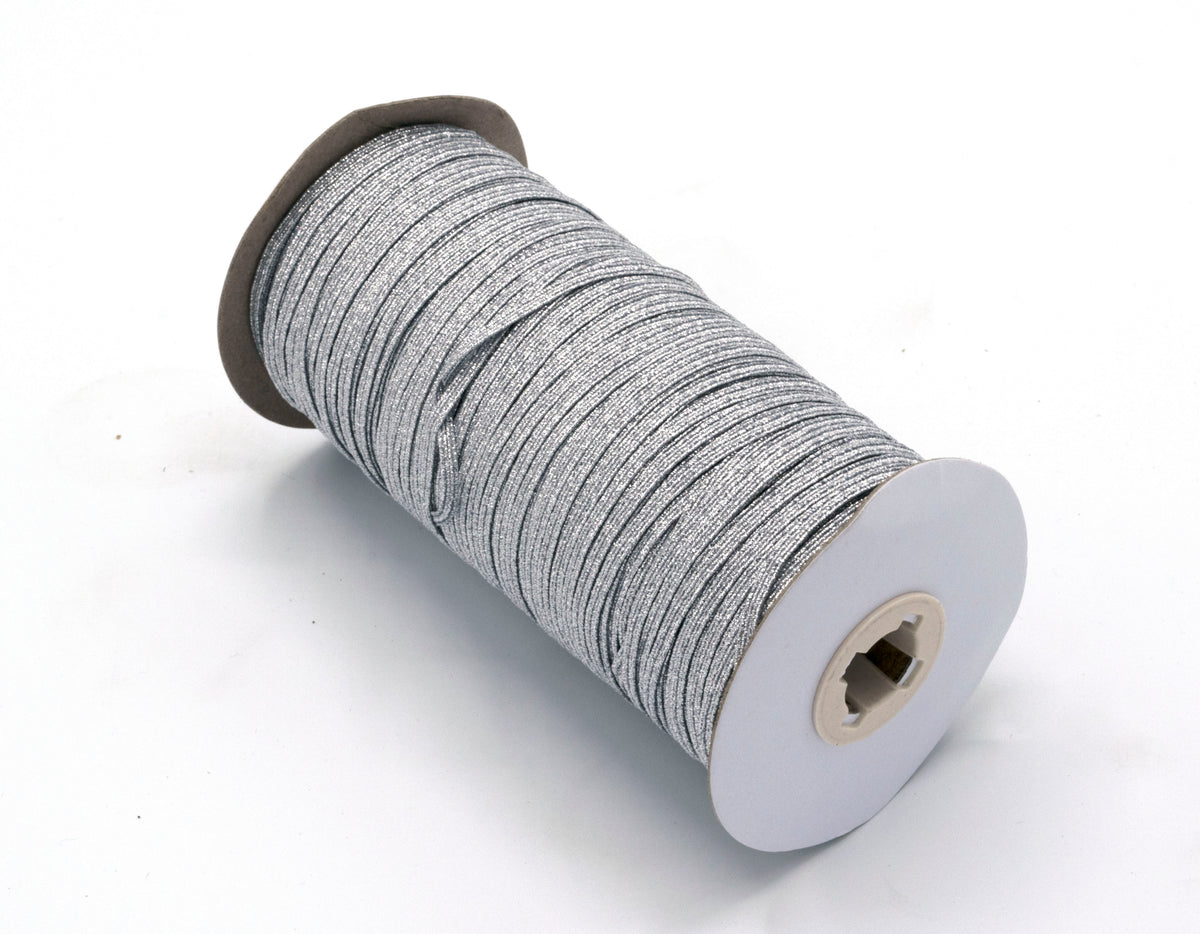 1/8 inch Elastic Metallic Silver Elastic