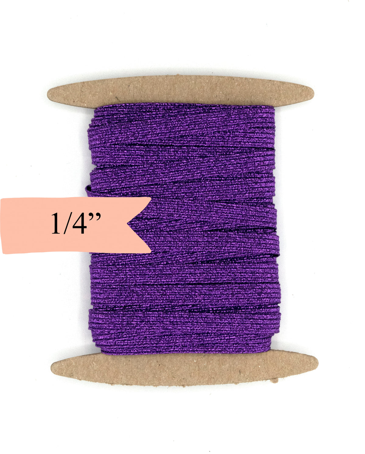 1/4 inch Elastic Metallic Vivid Purple Elastic