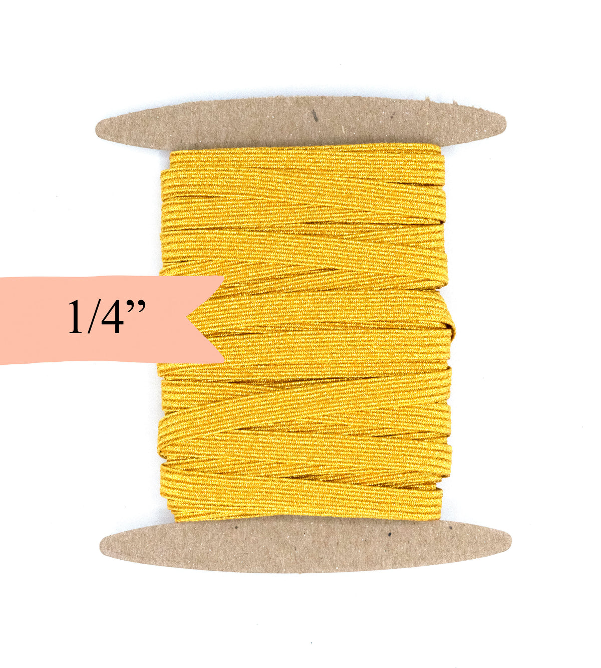 1/4 inch Elastic Metallic Old Gold Elastic