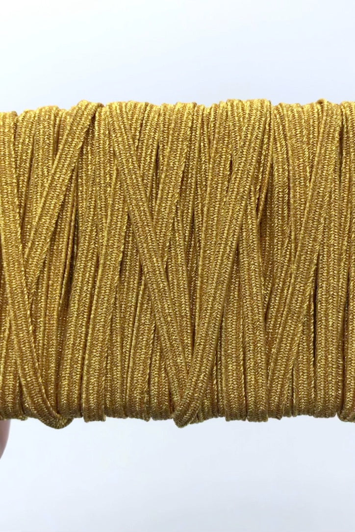 1/8 inch Elastic Metallic Old Gold Elastic