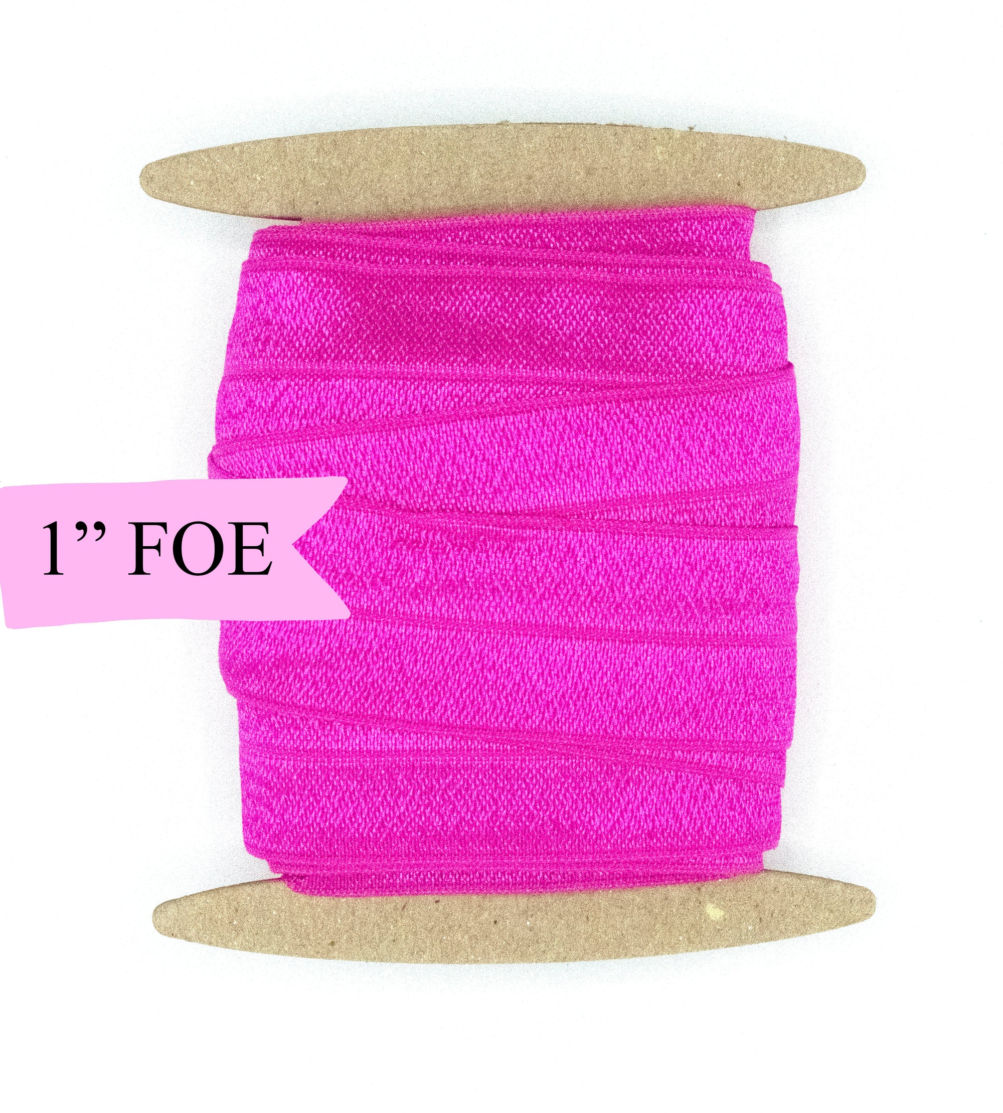 1" Fold Over Elastic Shocking Pink Elastic