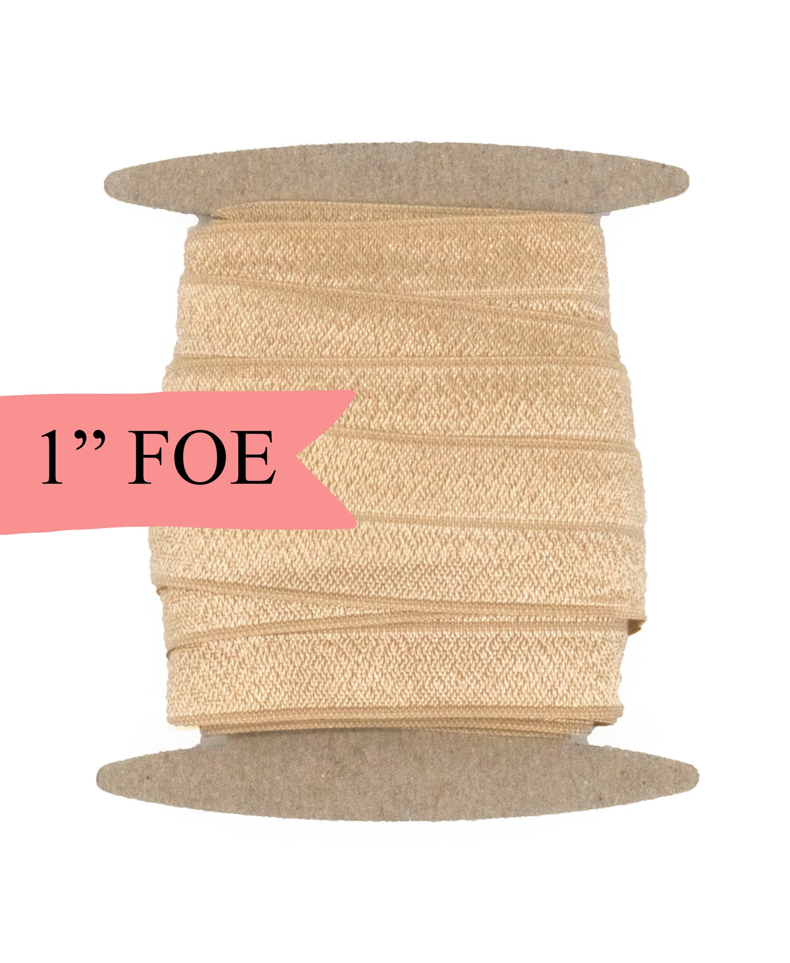 1" Fold Over Elastic Tan Elastic