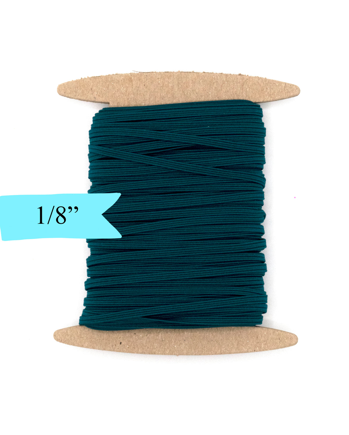 1/8 inch Elastic Tornado Blue Dark Teal Elastic