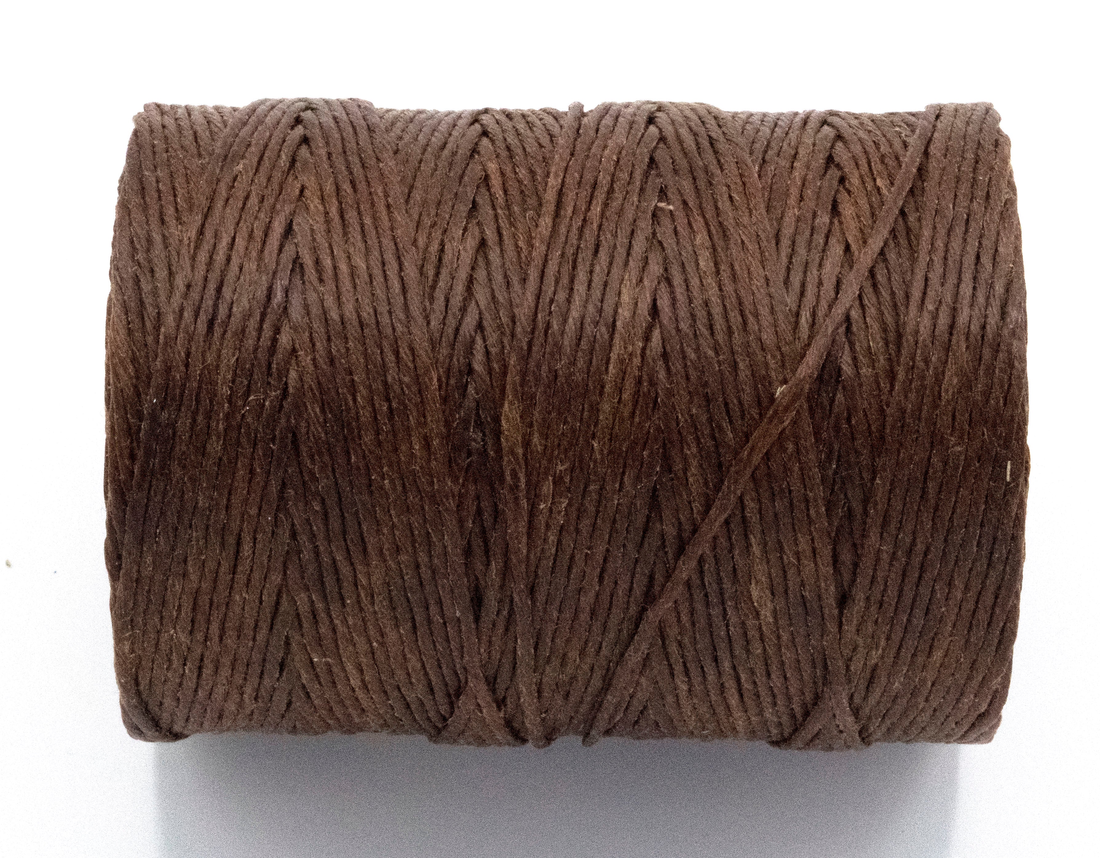 Cord, 4-ply waxed linen, brown (dyed), 0.5-0.8mm, 40-pound test. Sold per  50-yard spool. - Fire Mountain Gems and Beads