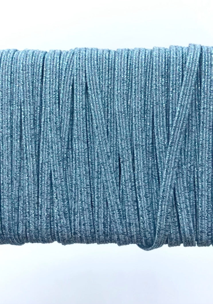 1/8 inch Elastic Metallic Baby Blue Elastic