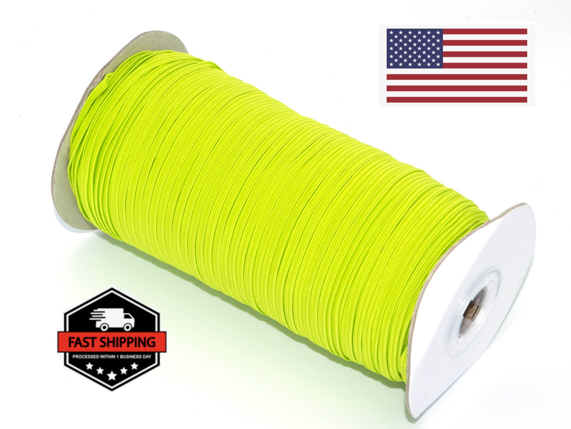 1/8 inch Elastic Neon Green Elastic