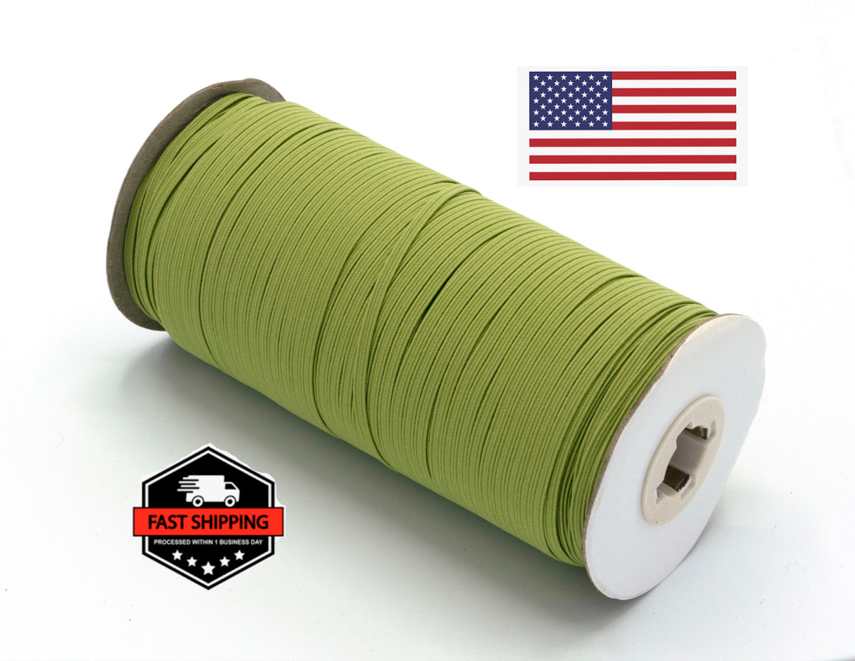 1/8 inch Elastic Spring Moss Green Elastic