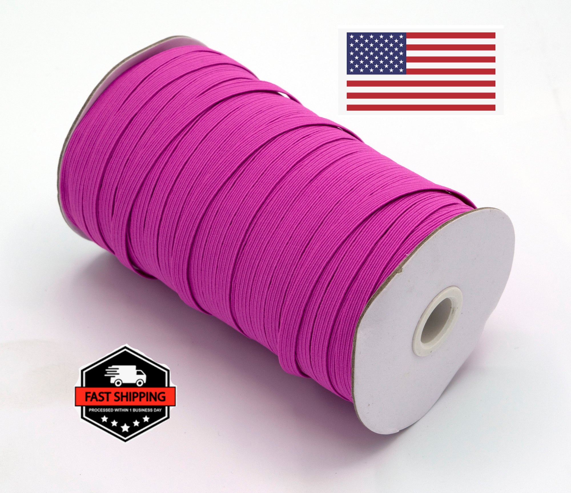 1/4 inch Elastic Garden Rose Pink Elastic