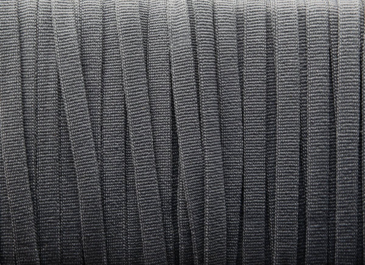 Latex Free Elastic Charcoal Grey 5mm
