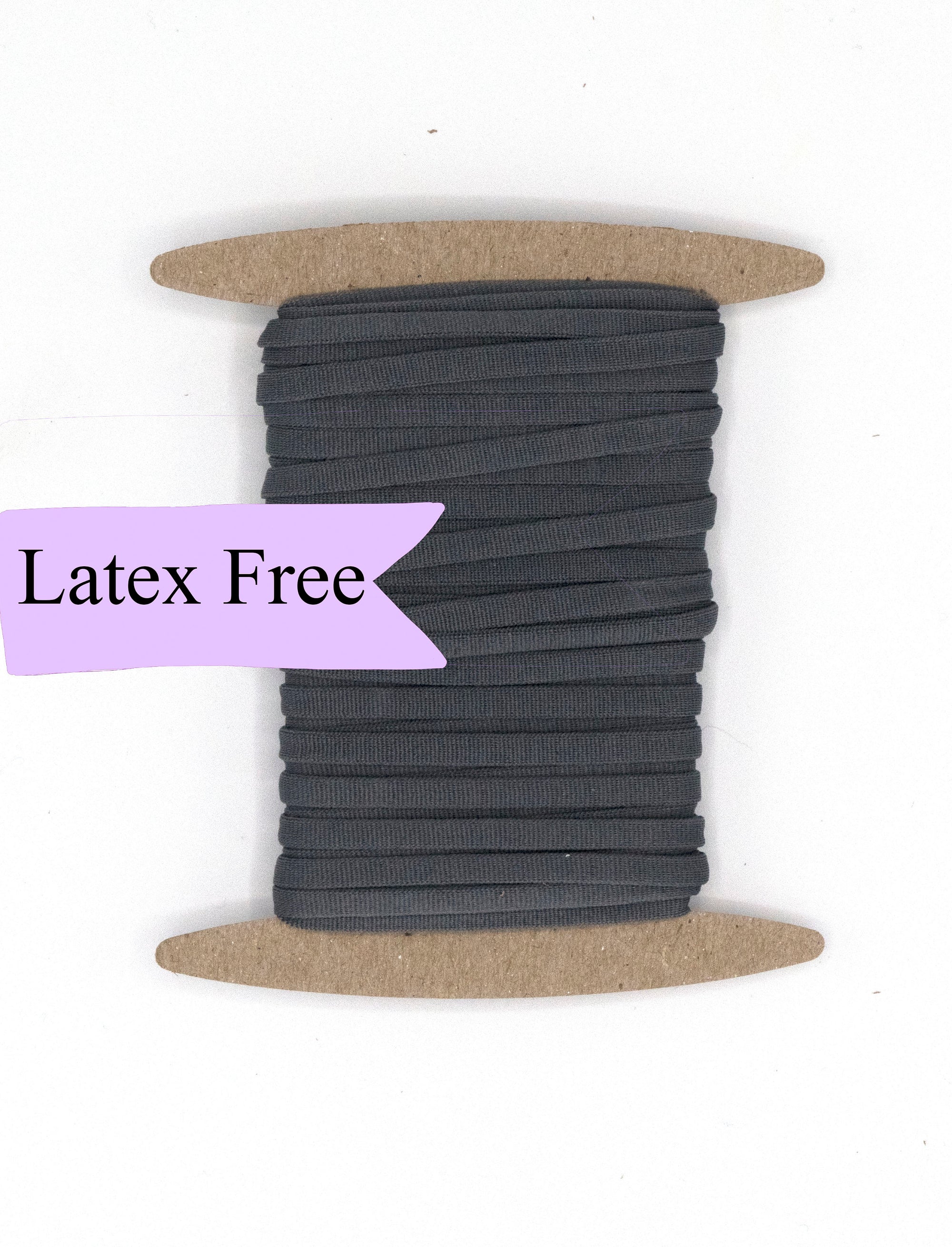 Latex Free Elastic Charcoal Grey 5mm