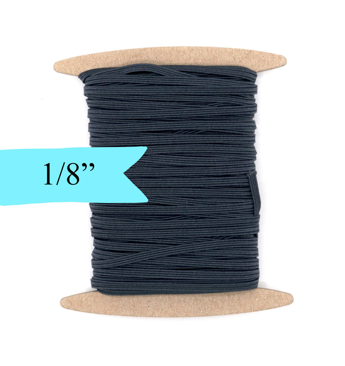 1/8 inch Elastic Dark Charcoal Grey Elastic