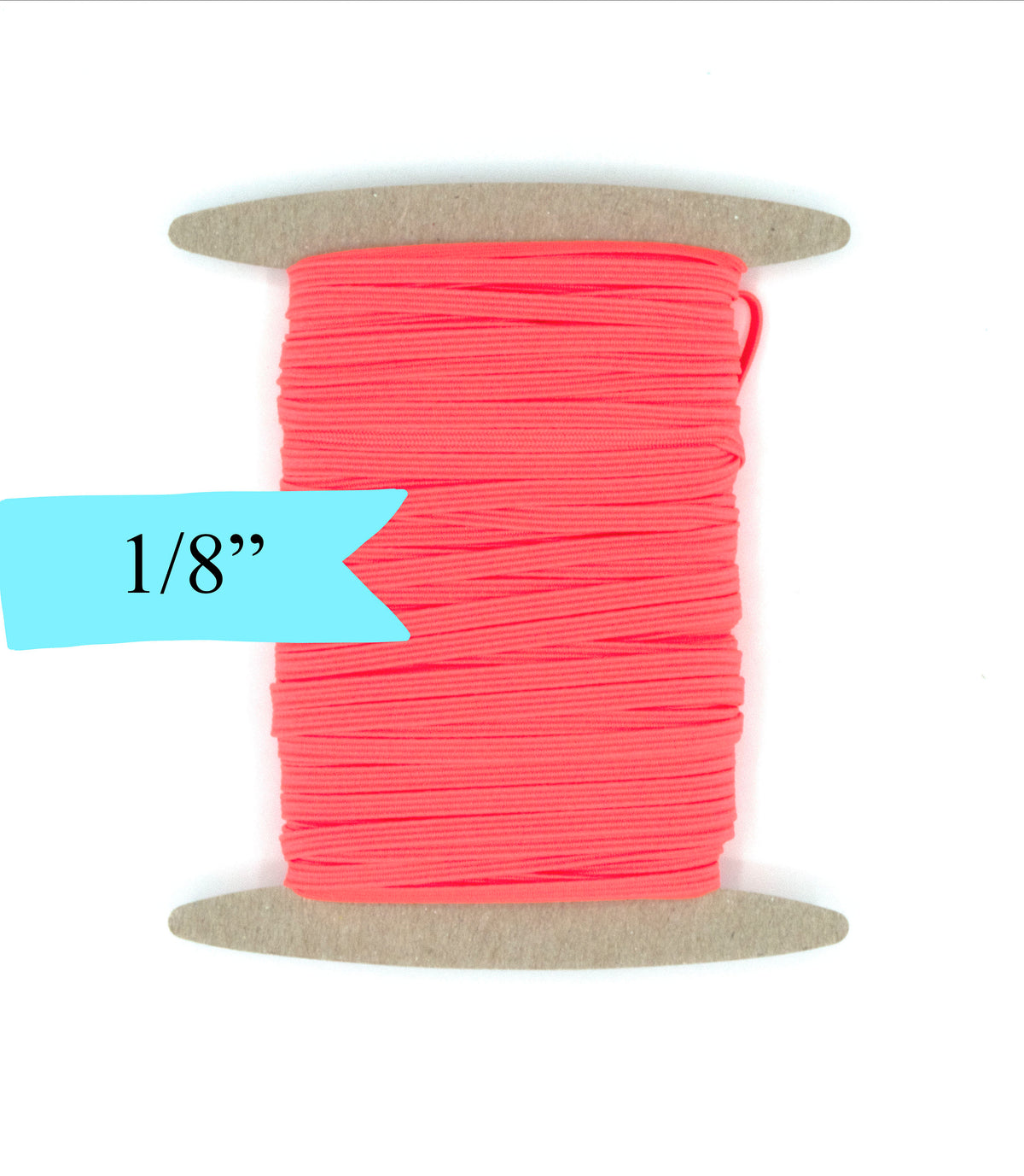 1/8 inch Elastic Fluorescent Coral Elastic