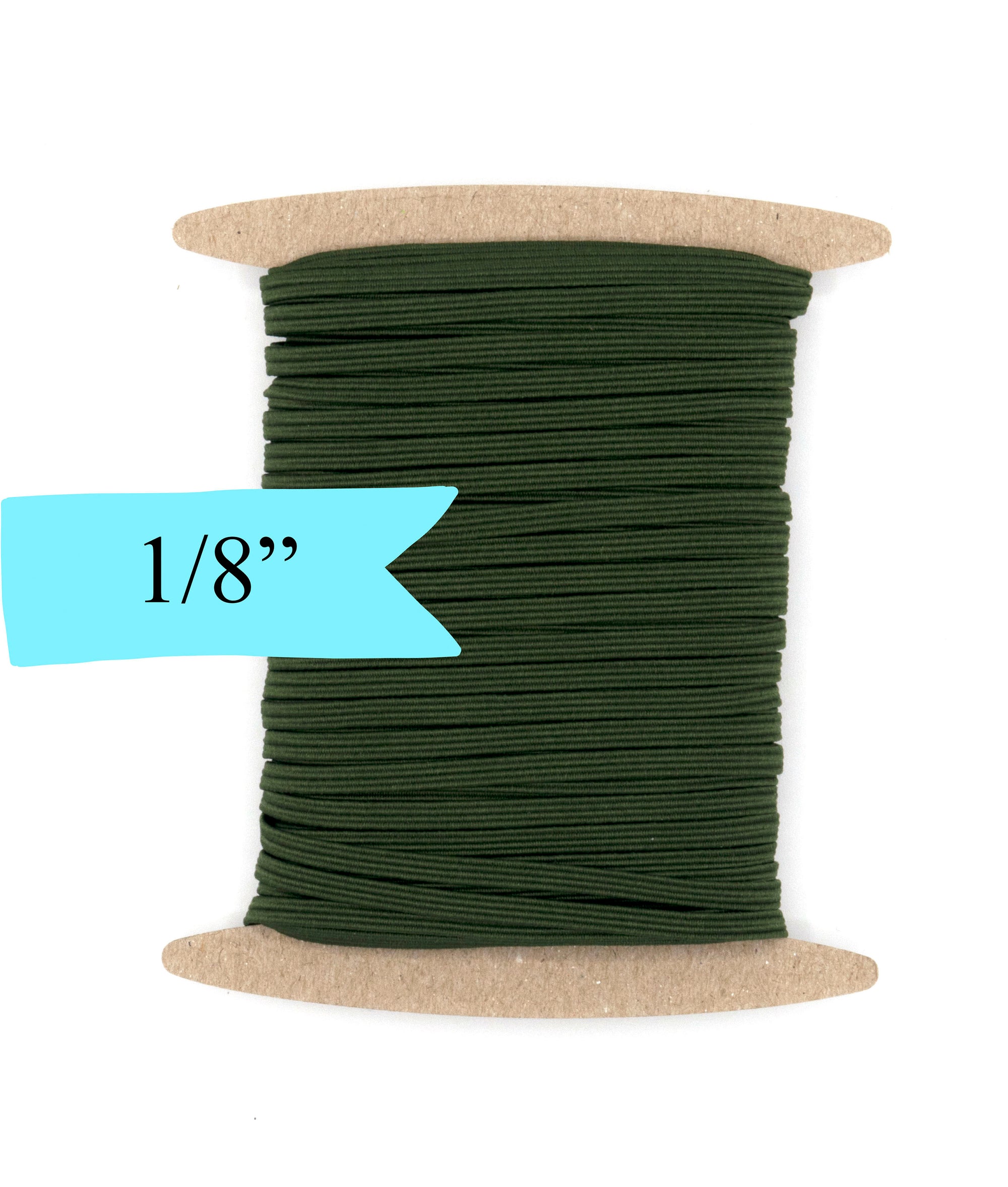 1/8 inch Elastic Moss Green Elastic