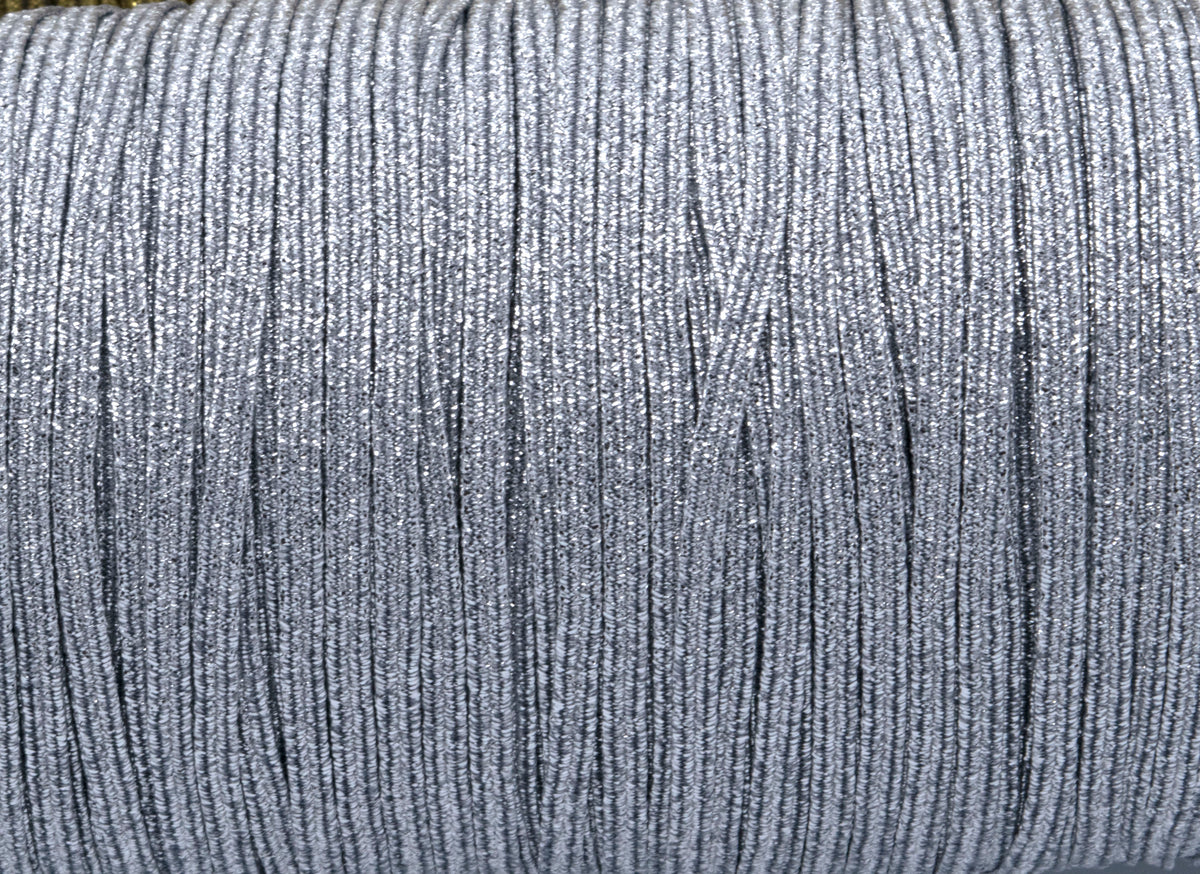 1/8 inch Elastic Metallic Silver Elastic